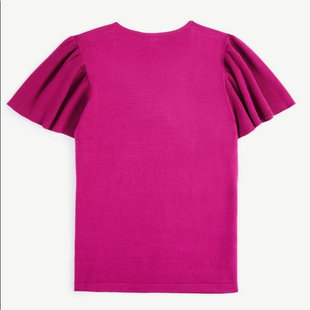 Fuchsia Ruffle Sleeve Sweater - Picture 2 of 4